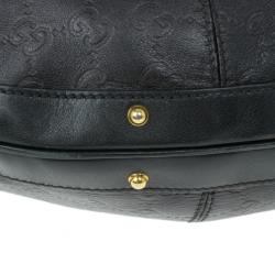 Pre Owned Gucci Black Guccissima Medium Hobo