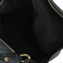 Pre Owned Gucci Black Guccissima Medium Hobo