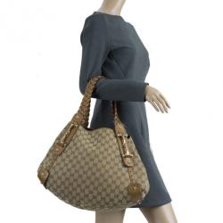 Pre Owned Gucci Monogram Large Pelham Tote