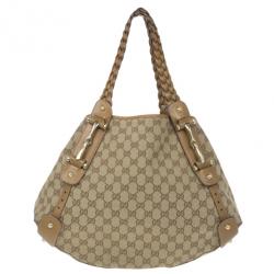 Pre Owned Gucci Monogram Large Pelham Tote