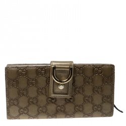 Gucci Light Brown Guccissima Leather D Ring Continental Wallet