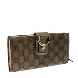 Gucci Light Brown Guccissima Leather D Ring Continental Wallet
