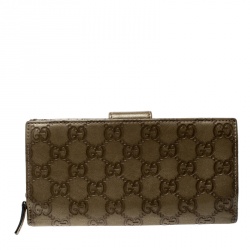 Gucci Light Brown Guccissima Leather D Ring Continental Wallet
