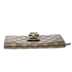 Gucci Light Brown Guccissima Leather D Ring Continental Wallet