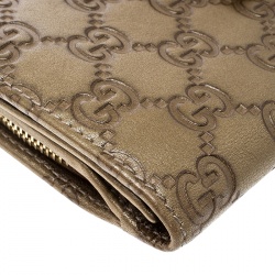 Gucci Light Brown Guccissima Leather D Ring Continental Wallet