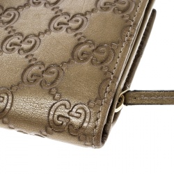Gucci Light Brown Guccissima Leather D Ring Continental Wallet