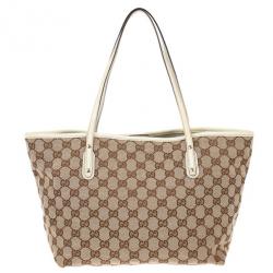 مملوكة مسبقًا Gucci Brown Monogram Guccioli Oliver Embroidery Medium Tote