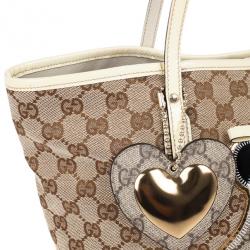 مملوكة مسبقًا Gucci Brown Monogram Guccioli Oliver Embroidery Medium Tote