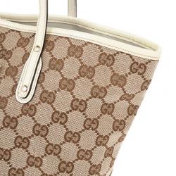 مملوكة مسبقًا Gucci Brown Monogram Guccioli Oliver Embroidery Medium Tote