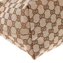 مملوكة مسبقًا Gucci Brown Monogram Guccioli Oliver Embroidery Medium Tote