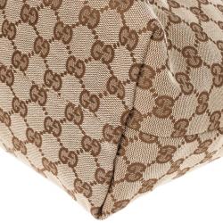 مملوكة مسبقًا Gucci Brown Monogram Guccioli Oliver Embroidery Medium Tote