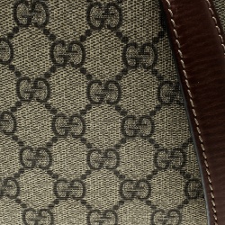 Pre Owned Gucci Beige/Cognac GG Supreme Canvas and Leather Mini Chain Crossbody Bag