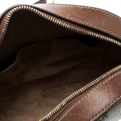 Pre Owned Gucci Beige/Cognac GG Supreme Canvas and Leather Mini Chain Crossbody Bag