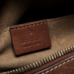 Pre Owned Gucci Beige/Cognac GG Supreme Canvas and Leather Mini Chain Crossbody Bag