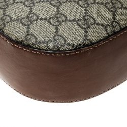 Pre Owned Gucci Beige/Cognac GG Supreme Canvas and Leather Mini Chain Crossbody Bag