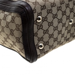 Pre Owned حقيبة غوتشي كانفاس GG بيج/بني بدلاية متوسطة