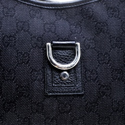 Gucci Black GG Canvas Abbey D Ring Hobo