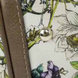 Pre Owned Gucci Floral Print Canvas Boston Bag
