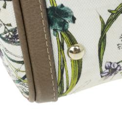 Pre Owned Gucci Floral Print Canvas Boston Bag