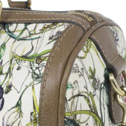 Pre Owned Gucci Floral Print Canvas Boston Bag