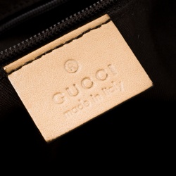 Pre Owned حقيبة غوتشي حلقة G ذهبية كانفاس GGبيج