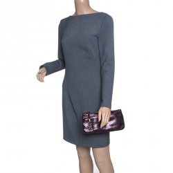 Pre Owned حقيبة كلتش غوتشي ثعبان عنابية