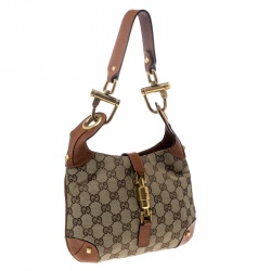 مملوكة مسبقًا حقيبة غوتشي جاكي نيلهيد صغيرة كانفاس GG سوداء