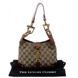 مملوكة مسبقًا حقيبة غوتشي جاكي نيلهيد صغيرة كانفاس GG سوداء