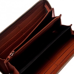 Gucci Orange Leather Soho Zip Around Wallet