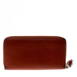 Gucci Orange Leather Soho Zip Around Wallet