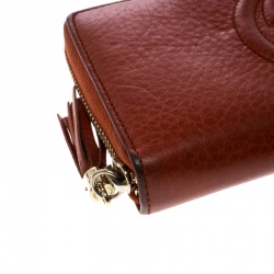 Gucci Orange Leather Soho Zip Around Wallet