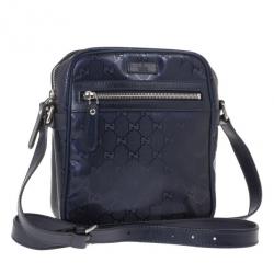 مملوكة مسبقًا Gucci Blue Guccissima Leather Crossbody Bag