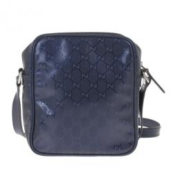 مملوكة مسبقًا Gucci Blue Guccissima Leather Crossbody Bag