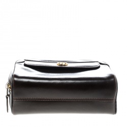 مملوكة مسبقًا حقيبة كتف غوتشي جلد بنية داكنة