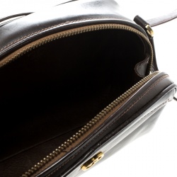 مملوكة مسبقًا حقيبة كتف غوتشي جلد بنية داكنة