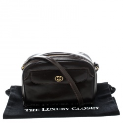 مملوكة مسبقًا حقيبة كتف غوتشي جلد بنية داكنة