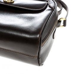 مملوكة مسبقًا حقيبة كتف غوتشي جلد بنية داكنة