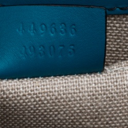 Pre Owned Gucci Blue Microguccissima Leather Mini Emily Chain Shoulder Bag