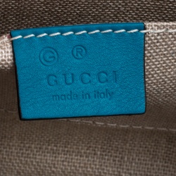 Pre Owned Gucci Blue Microguccissima Leather Mini Emily Chain Shoulder Bag