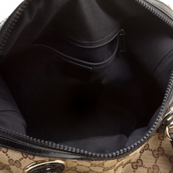 مملوكة مسبقًا Gucci Beige/Black GG Canvas and Leather Medium Full Moon Boston Bag