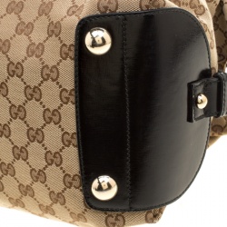 مملوكة مسبقًا Gucci Beige/Black GG Canvas and Leather Medium Full Moon Boston Bag