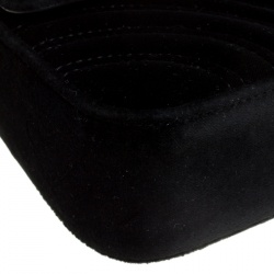 Pre Owned حقيبة كتف غوتشي مارمونت GG مطرزة صغيرة قطيفة سوداء