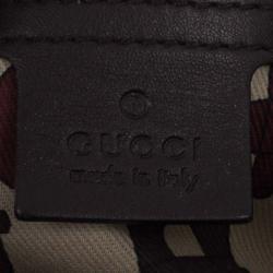 مملوكة مسبقًا Gucci Dark Brown Leather Guccissima Medium Horsebit Hobo