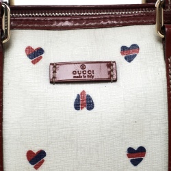 Pre Owned حقيبة غوتشي فينتيدج ويب هارت أوريجينال بوسطن كانفاس مقوى متوسطة