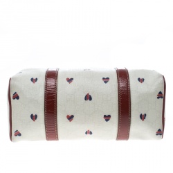 Pre Owned حقيبة غوتشي فينتيدج ويب هارت أوريجينال بوسطن كانفاس مقوى متوسطة