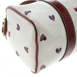 Pre Owned حقيبة غوتشي فينتيدج ويب هارت أوريجينال بوسطن كانفاس مقوى متوسطة