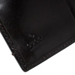 Gucci Dark Brown GG Canvas Web Compact Wallet