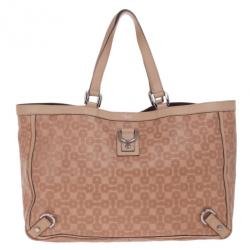 مملوكة مسبقًا Gucci Brown Horsebit Embossed Abbey East West Tote