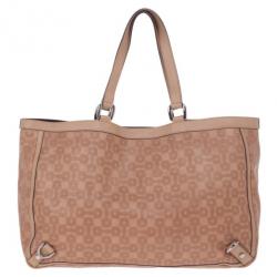 مملوكة مسبقًا Gucci Brown Horsebit Embossed Abbey East West Tote