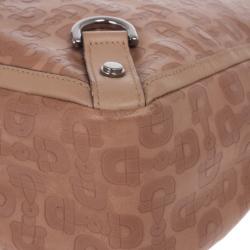 مملوكة مسبقًا Gucci Brown Horsebit Embossed Abbey East West Tote